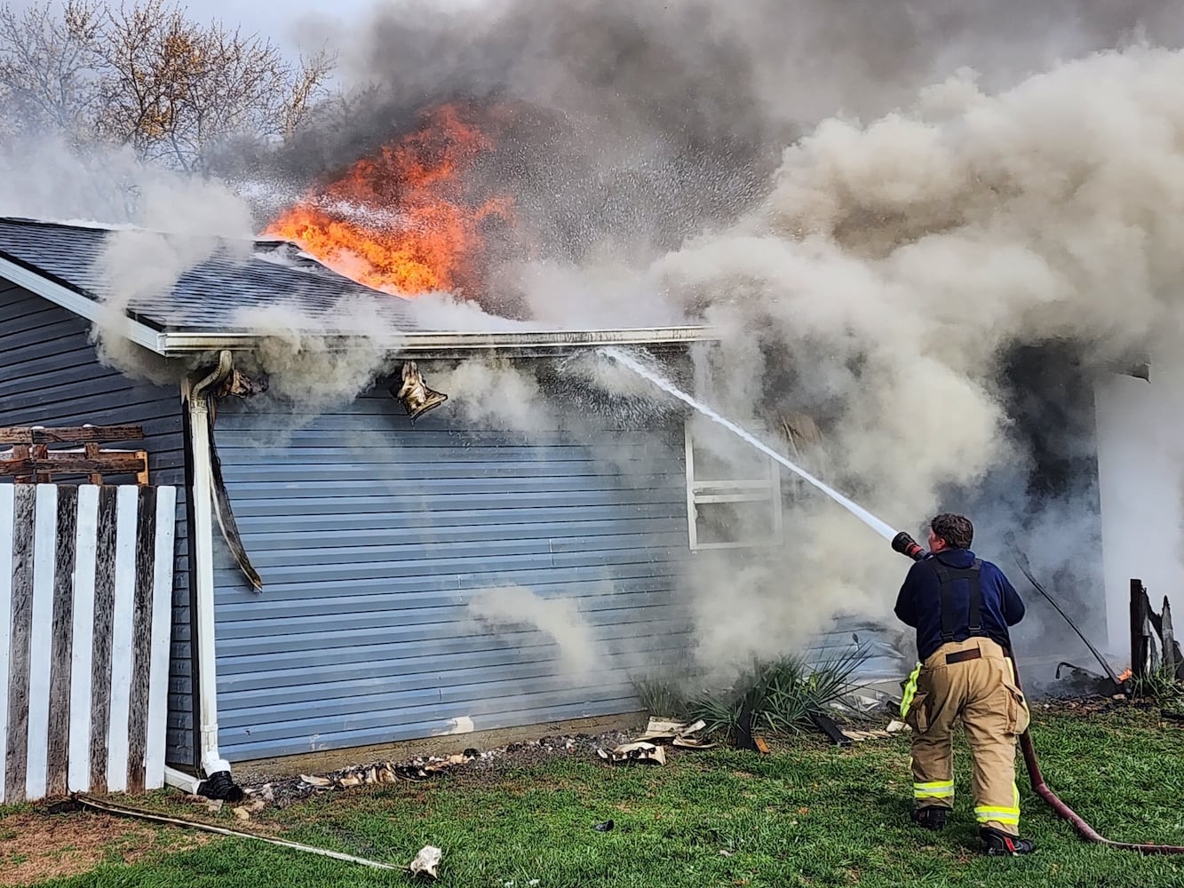 Crews battle German Twp. fire