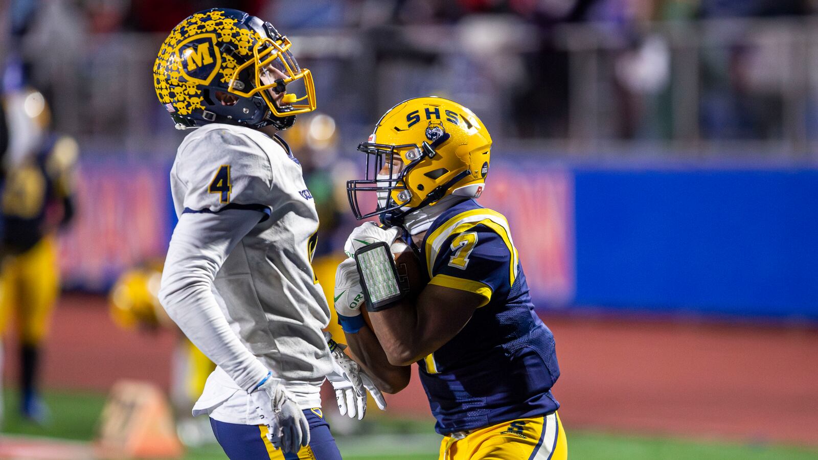 Springfield High School senior Jayvin Norman catches the game-winning TD pass in overtime. The Wildcats defeated Moeller 26-19 in the Division I state semifinals. Michael Cooper/CONTRIBUTED