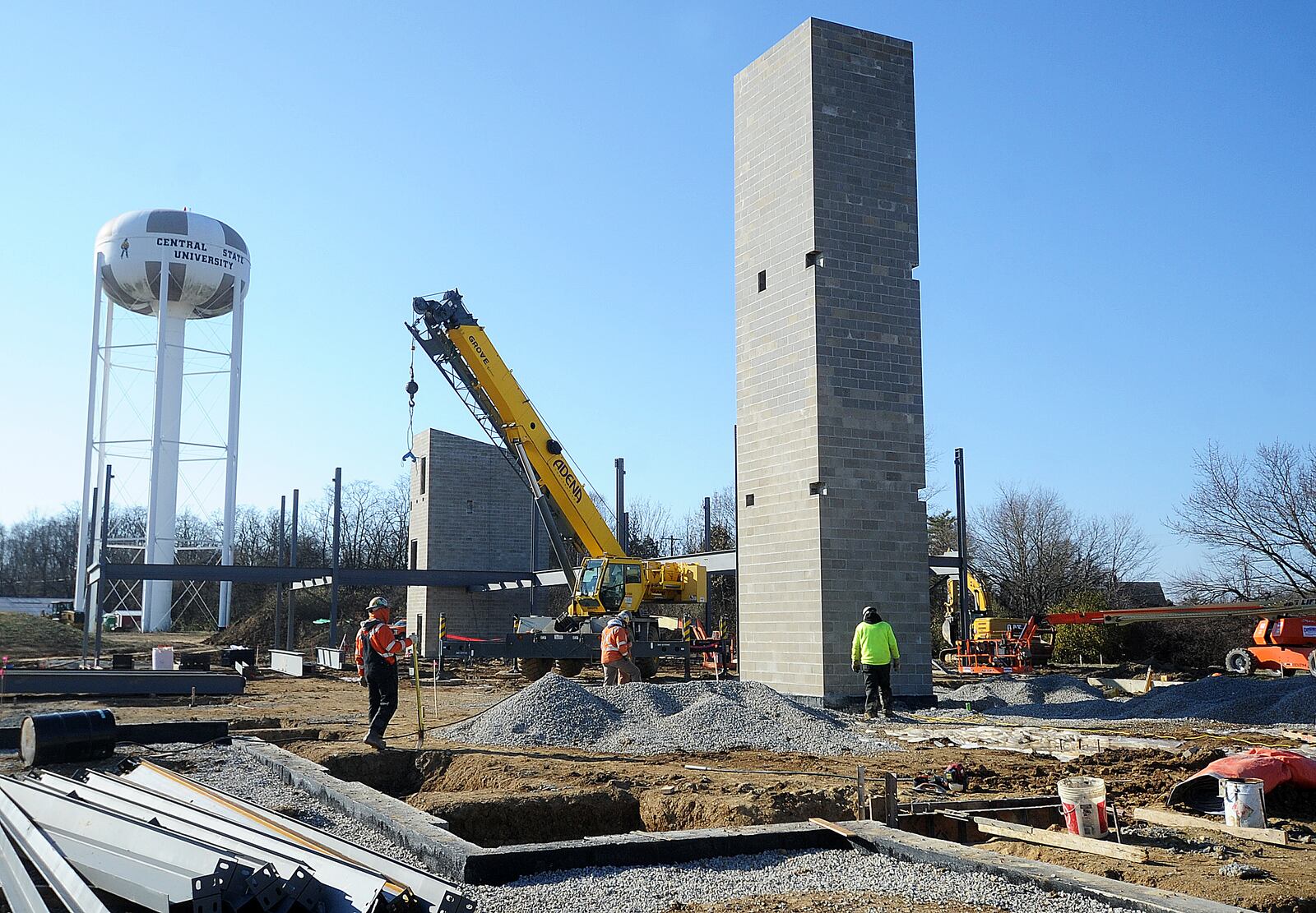 Construction continues at Central State University in November 2023 for a farm storage facility and a research building for farming practices. MARSHALL GORBY\STAFF