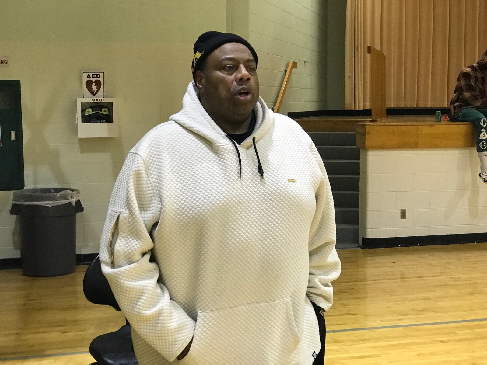 Mark Mitchell at a Wilberforce University basketball practice last week. Tom Archdeacon/CONTRIBUTED