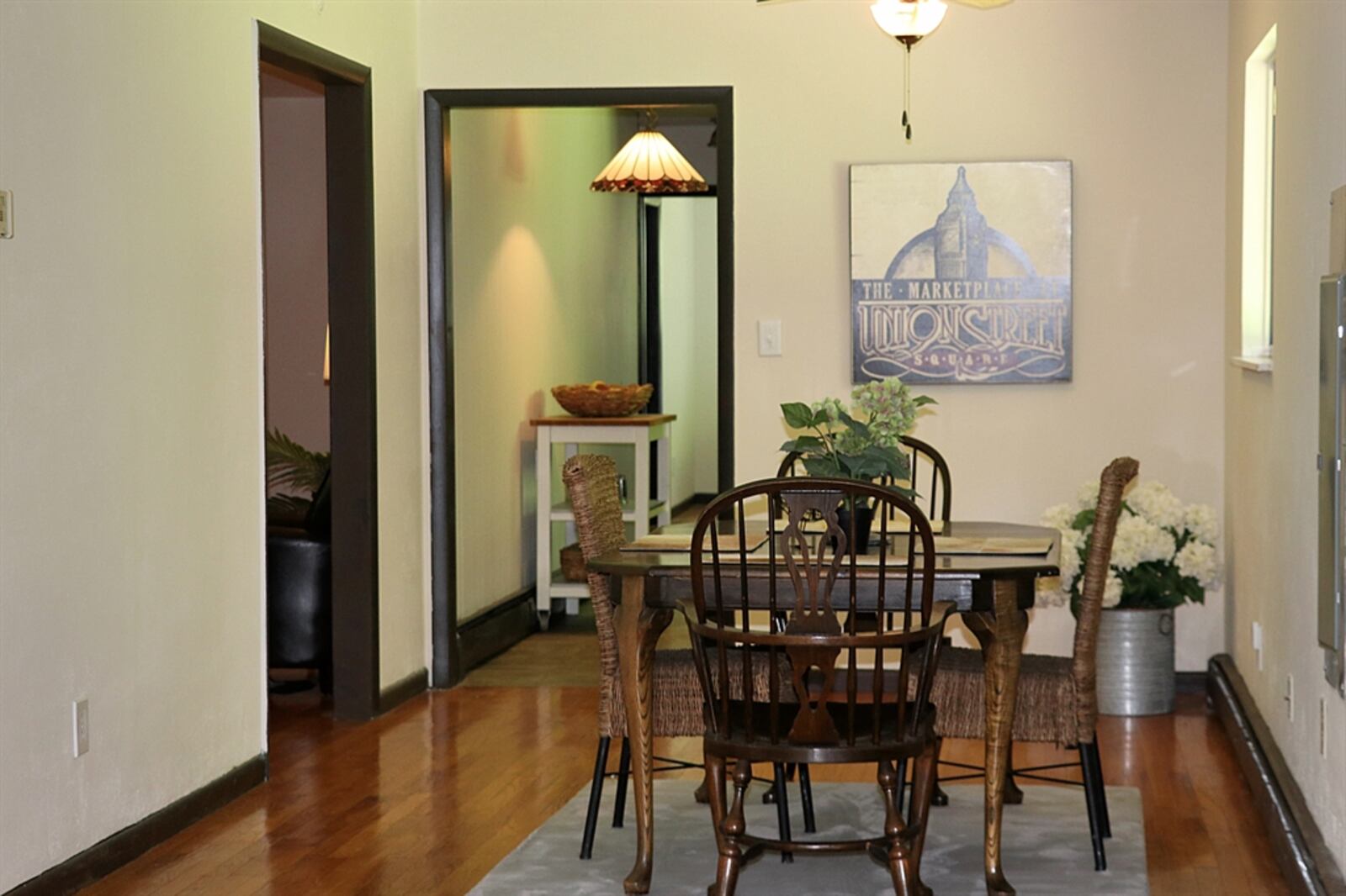 The dining area has space for a nice table and leads into the spacious family room. 