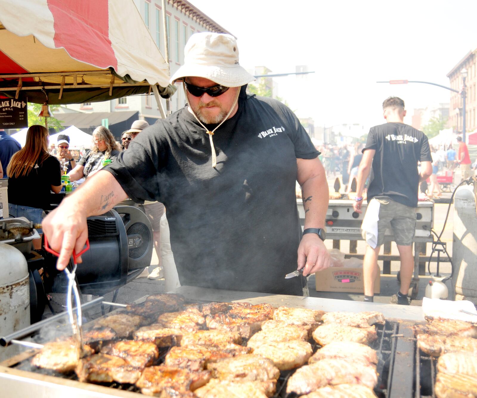 Strawberries took center stage during the 47th Annual Troy Strawberry Festival on Saturday and Sunday, June 3-4. Strawberries in various dishes along with other foods, vendors, a strawberry pie eating contest and live entertainment were offered throughout downtown area and along the Great Miami River levee. DAVID A. MOODIE/CONTRIBUTING PHOTOGRAPHER