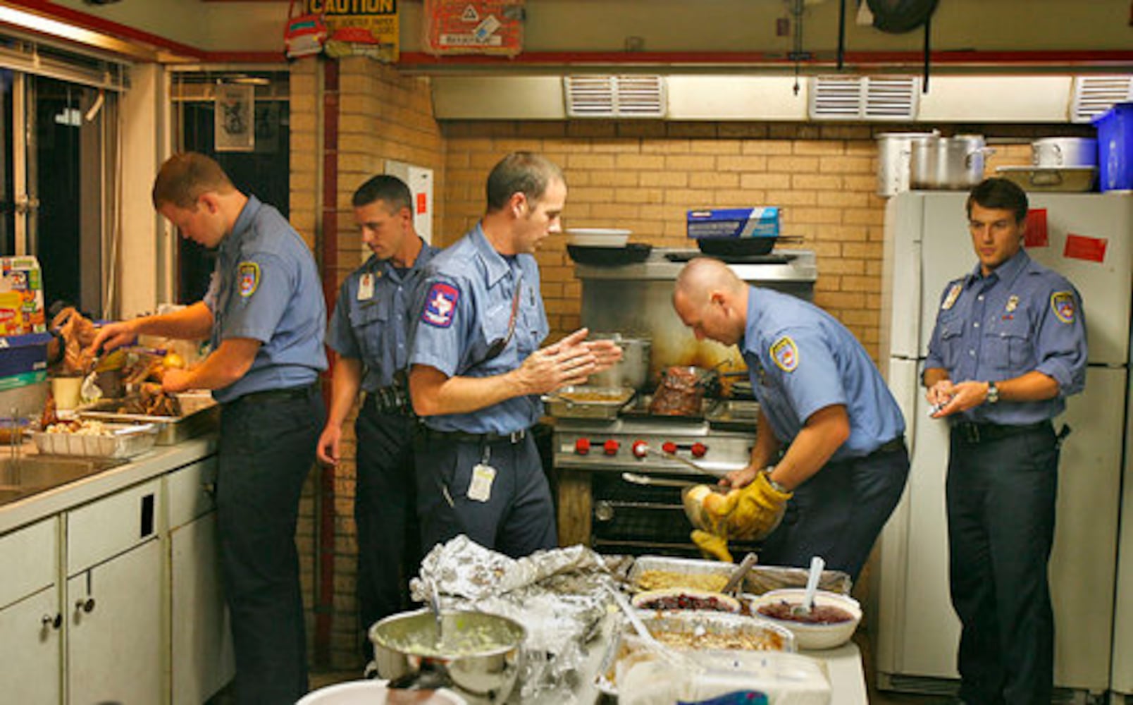 A fire department Thanksgiving