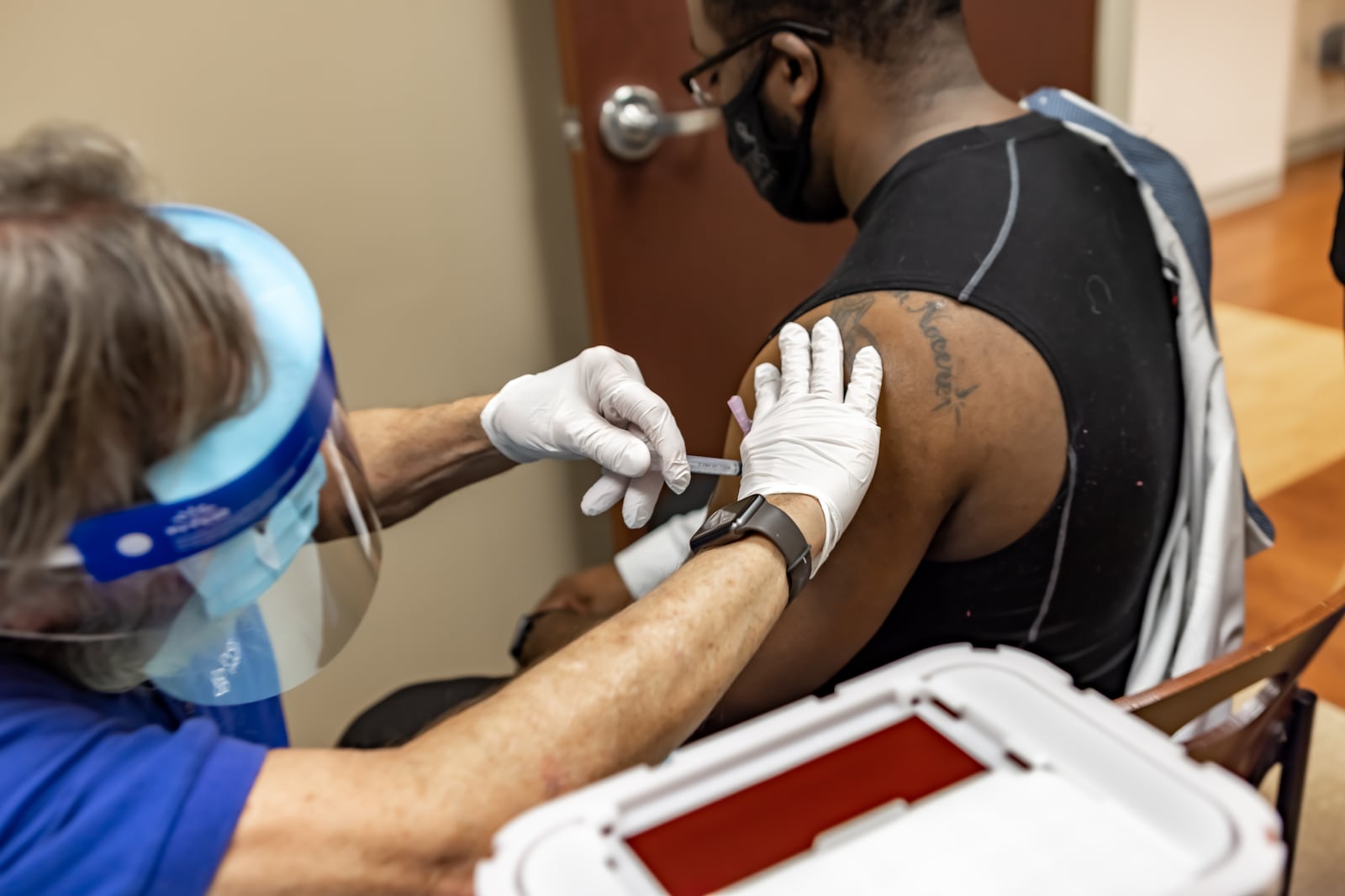 Dr. Andre T. Harris Sr., chief medical officer and Vice President of Operations at Atrium Medical Center in Middletown, recently received his second dose of the COVID-19 vaccine. PREMIER HEALTH/PROVIDED