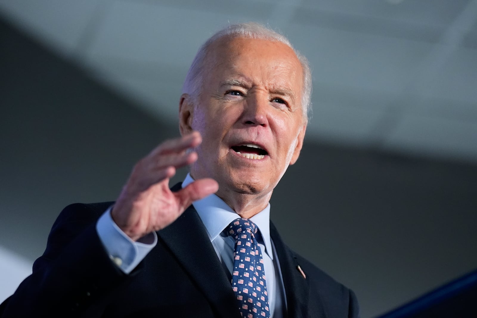 President Joe Biden speaks to union laborers about his administration's support for unions in Philadelphia, Friday, Nov. 1, 2024.(AP Photo/Manuel Balce Ceneta)