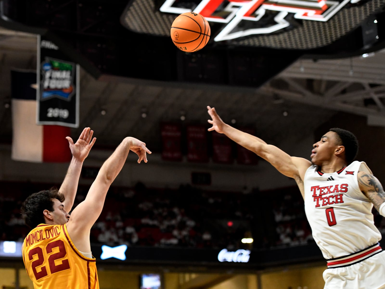 Iowa State's forward Milan Momcilovic (22) shoots the ball during the second half of an NCAA basketball game against Texas Tech, Saturday, Jan. 11, 2025, in Lubbock, Texas. (AP Photo/Annie Rice)