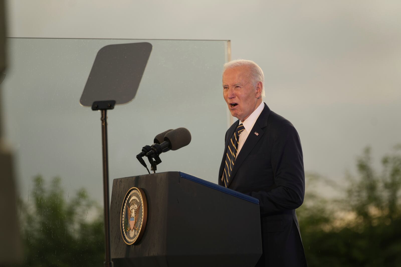 President Joe Biden speaks at the National Museum of Slavery, in the capital Luanda, Angola on Tuesday, Dec. 3, 2024. (AP Photo/Ben Curtis)