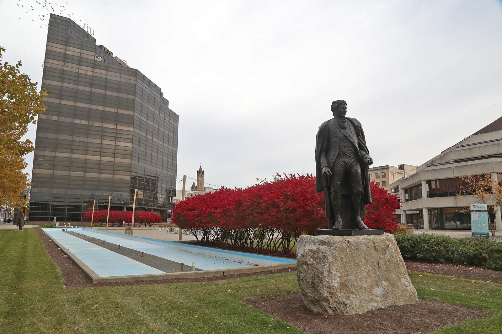 The Springfield City Hall Plaza Monday, Oct. 24, 2022. BILL LACKEY/STAFF