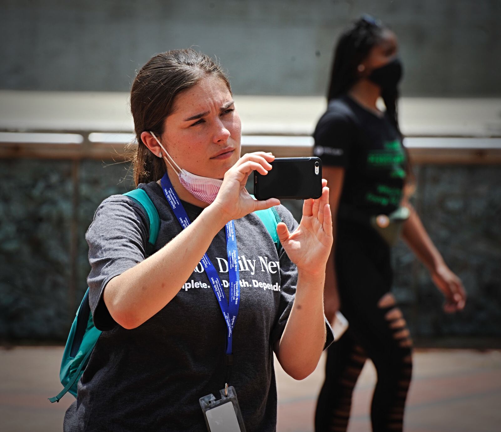 Sarah Franks on the scene of a protest in downtown Dayton following the death of the killing of George Floyd by Minneapolis police.