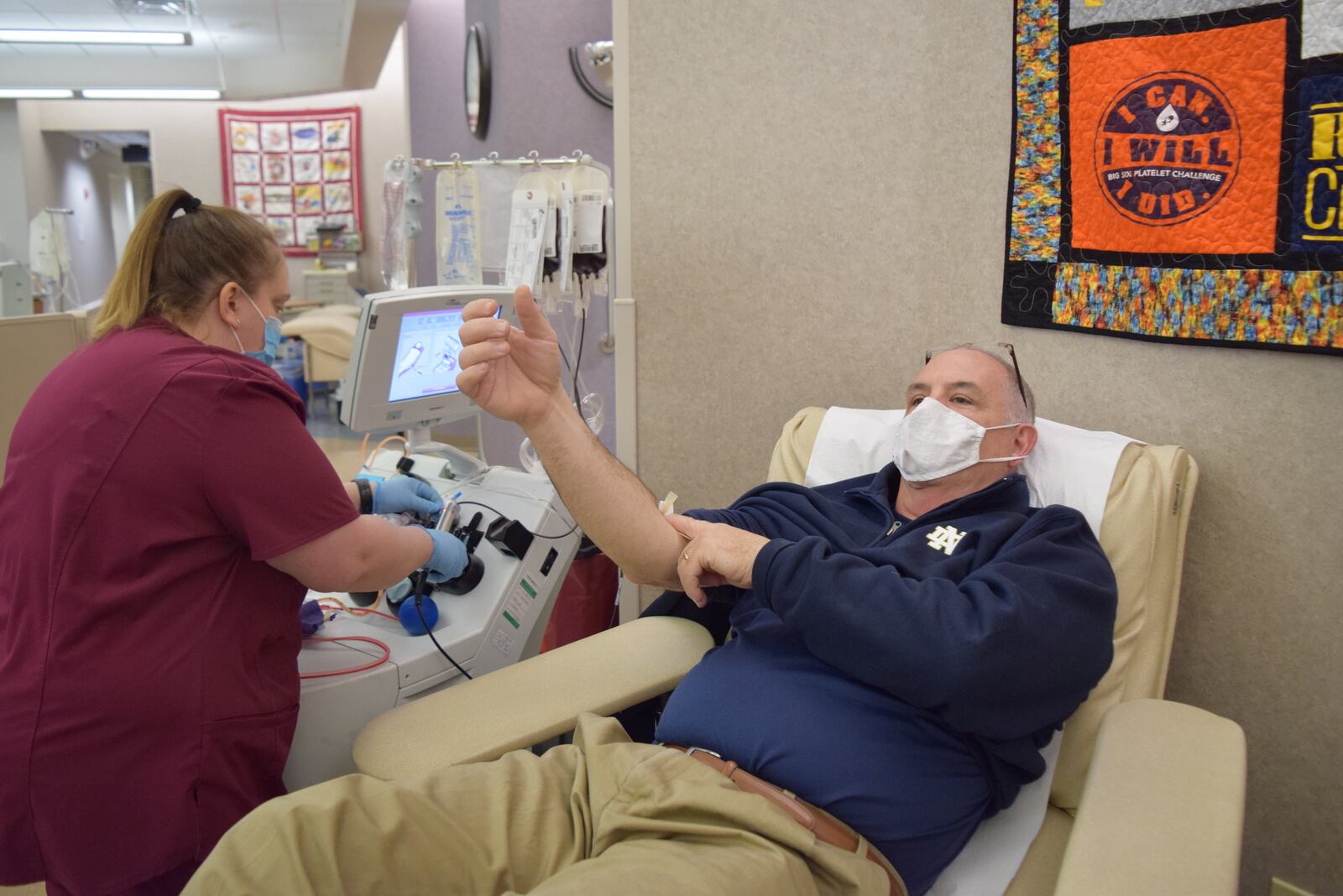 State Sen. Steve Huffman, R-Tipp City, kicked off "Blood Donor Appreciation Days" with a double red blood cell donation Monday, Jan. 17, 2022, at the Community Blood Center in Dayton. Huffman is an ER doctor and lifelong donor who introduced legislation in 2017 to create Ohio Blood Donor Awareness Month, which was first observed in January 2019.