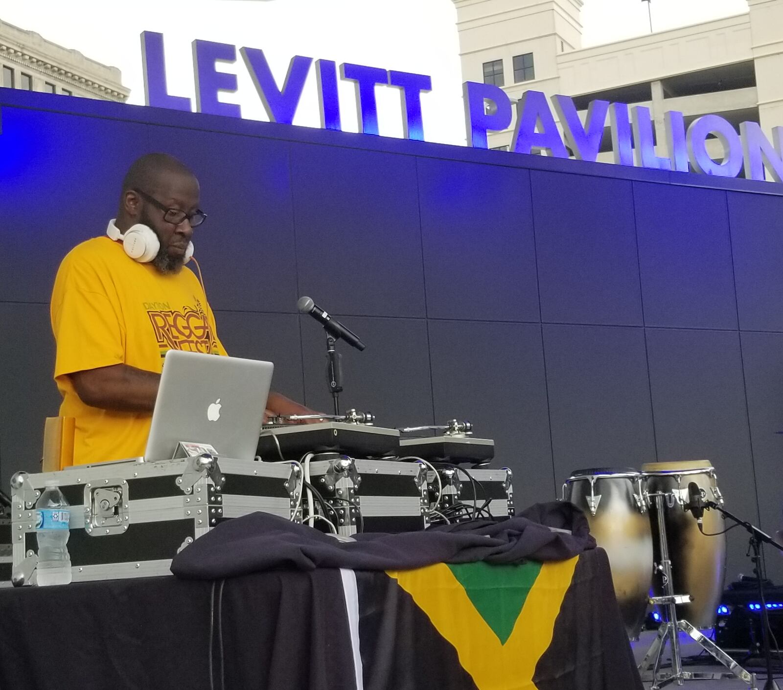 For the last 15 years DJ Skno has been a DJ and director of music programming for the CORE DJ Radio Show On Sirius XM Radio Shade45. He started DJ in 1983 and has worked at several local radio stations.  Pictured at the Reggae Festival at the Levitt Pavilion in Dayton.