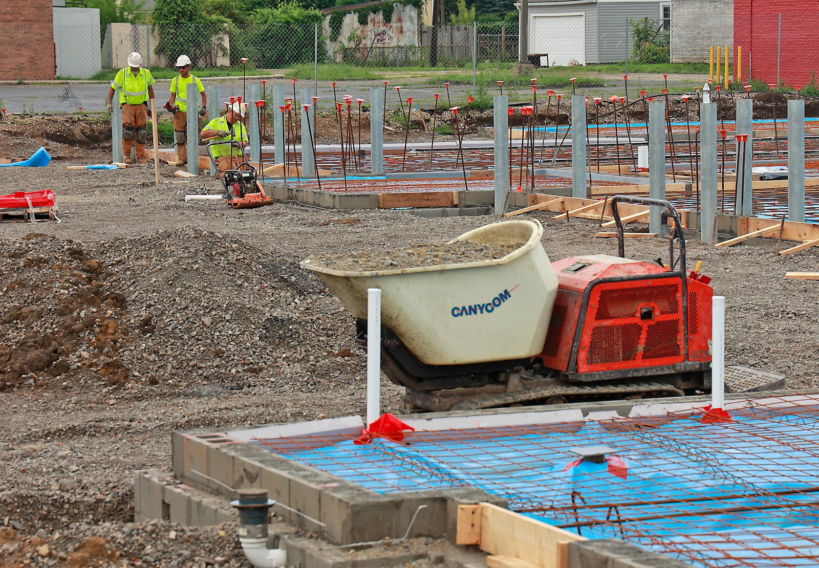 Work continues on the Springfield Fire Station No. 2 along South Limestone Thursday, July 6, 2023. BILL LACKEY/STAFF