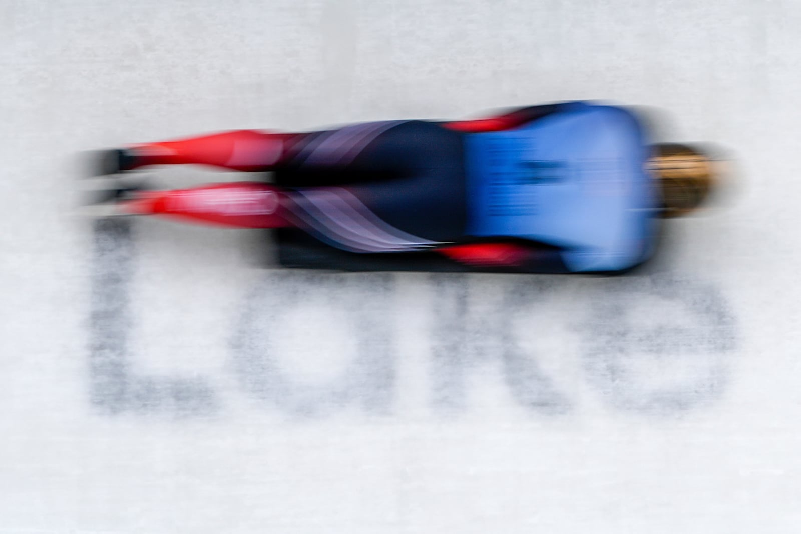 Vladislav Heraskevych, of Ukraine, slides during his second run at the skeleton world championships, Thursday, March 6, 2025, in Lake Placid, N.Y. (AP Photo/Julia Demaree Nikhinson)