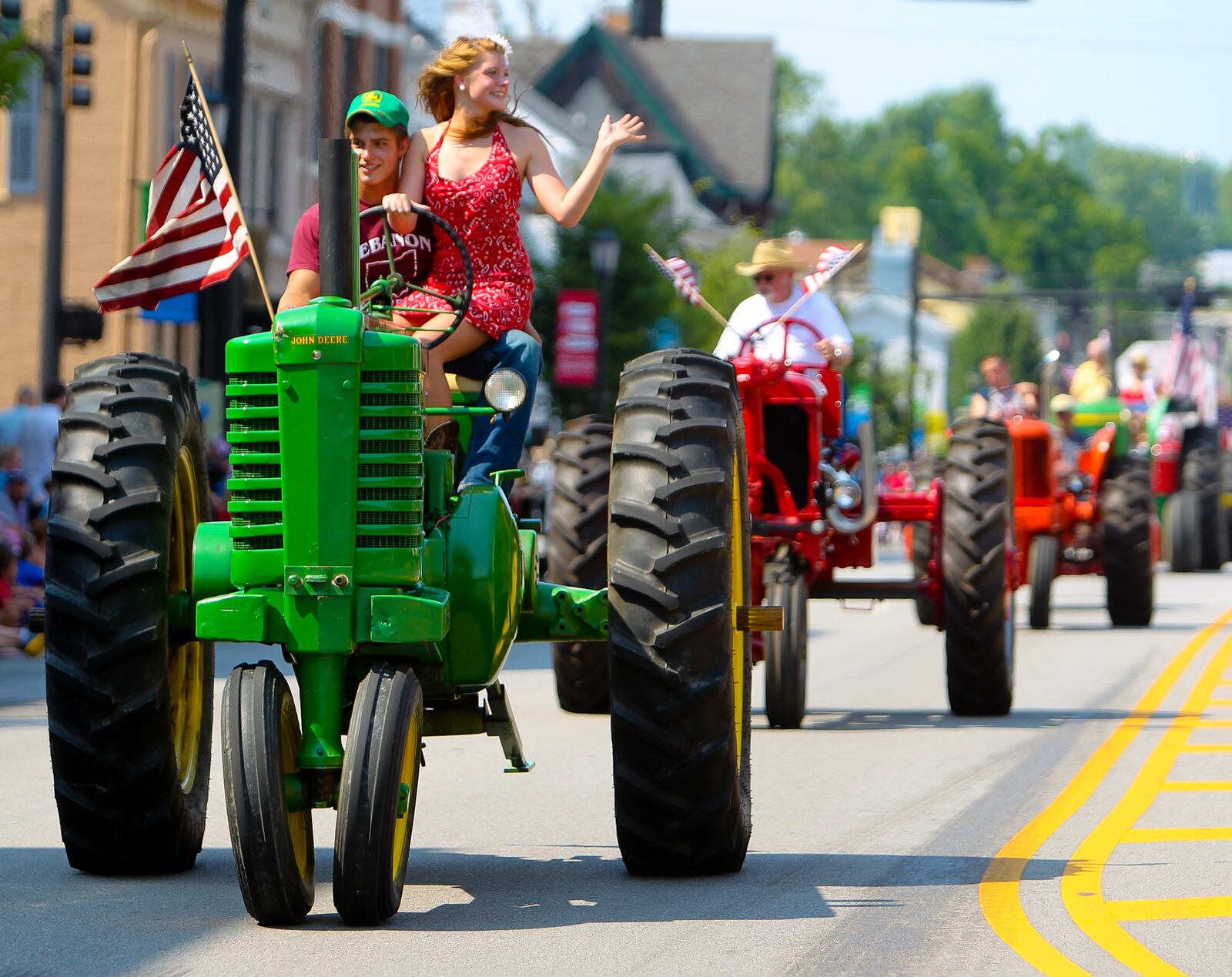 Tractors drive down Broadway during Lebanon's Independence Day Parade, Tuesday, July 3, 2012. Staff photo by Greg Lynch