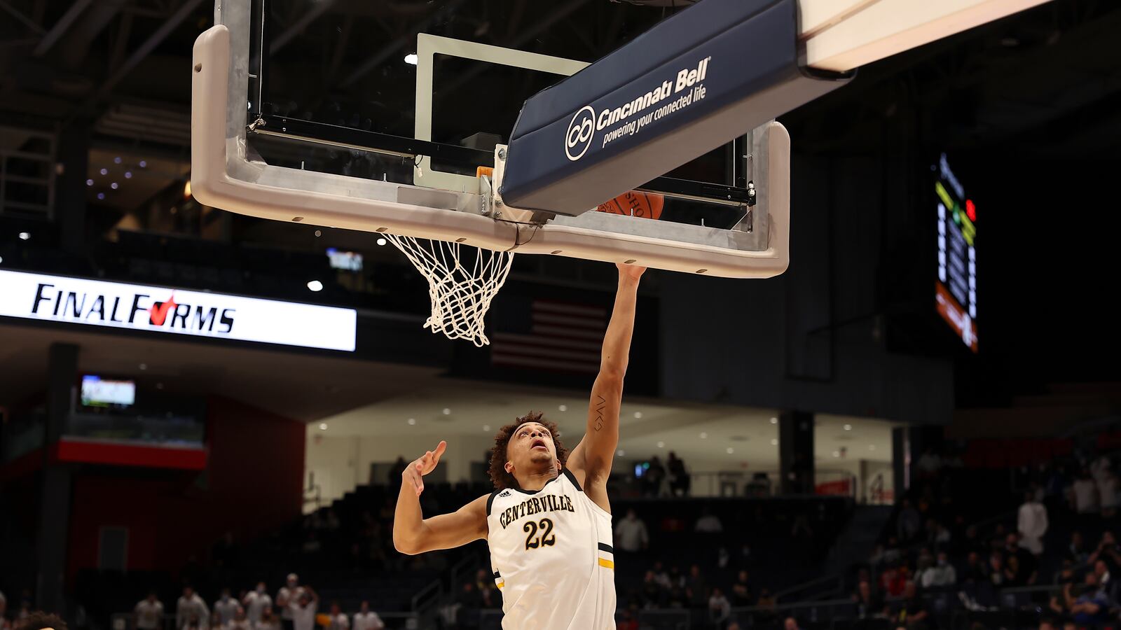 Centerville's Tre Johnson scores against Westerville Central in the Division I boys basketball state championship game on Sunday night at UD Arena. Michael Cooper/CONTRIBUTED