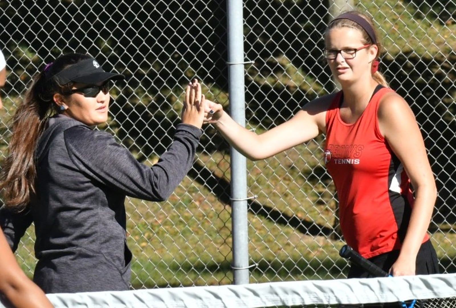 Tecumseh’s Olivia Walrath (left) and Kayla Bush qualfied for the Division I district tennis tournament. CONTRIBUTED PHOTO