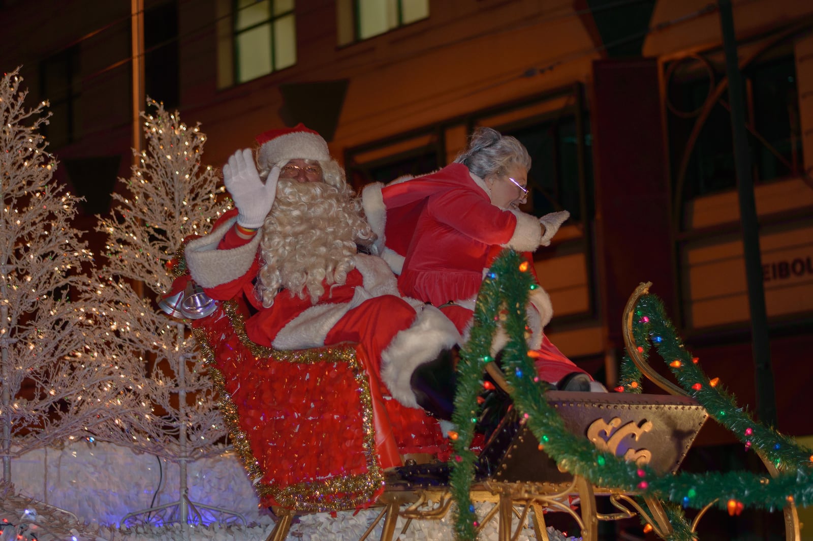 Downtown Dayton is celebrating 45 years of the holiday season during the month-long Dayton Holiday Festival, presented by DP&L, which kicked off with the Grande Illumination and Dayton Children’s Parade Spectacular in Lights from 4 to 9 p.m. Friday, Nov. 24, 2017.  Courthouse Square was the center of the evening, full of family entertainment. TOM GILLIAM / STAFF PHOTO