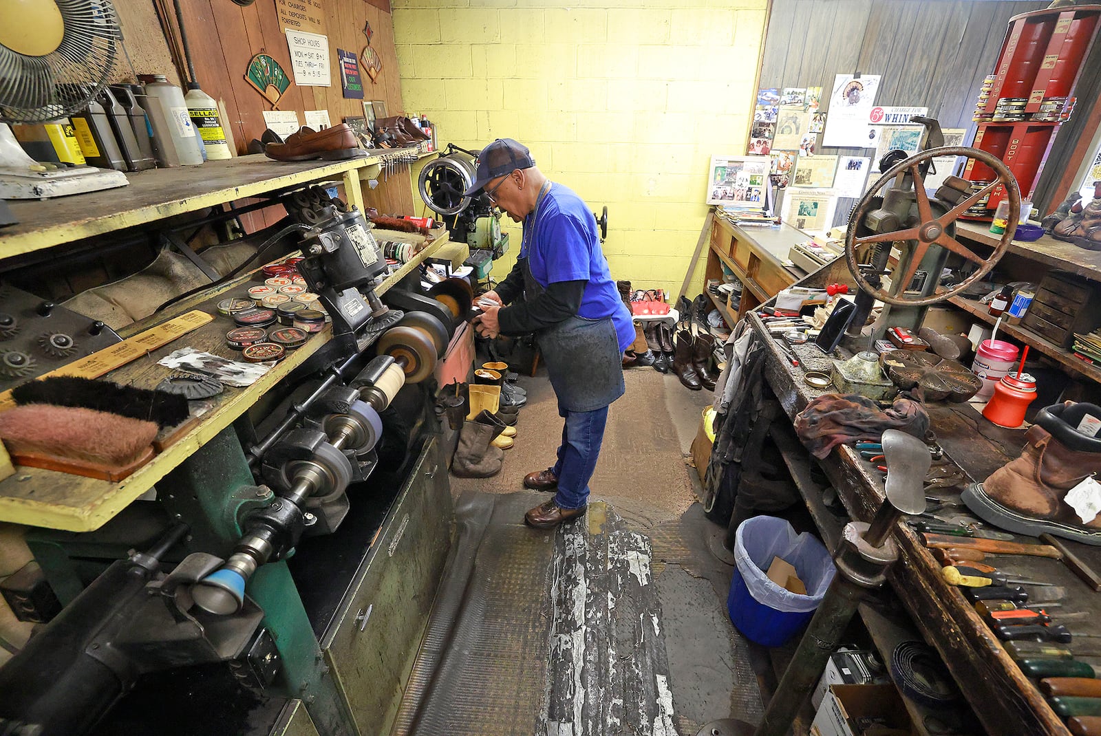 Clifford Borden, owner of Pritchet Shoe Service, started working for Pritchet in the early 1970's and took over the business when "Mr. Pritchet" retired. BILL LACKEY/STAFF