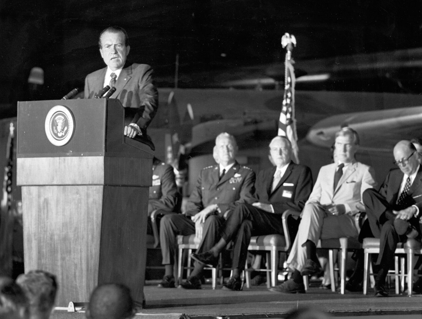 President Richard M. Nixon dedicated the new United State Air Force Museum Sept. 3, 1971. DAYTON DAILY NEWS ARCHIVE