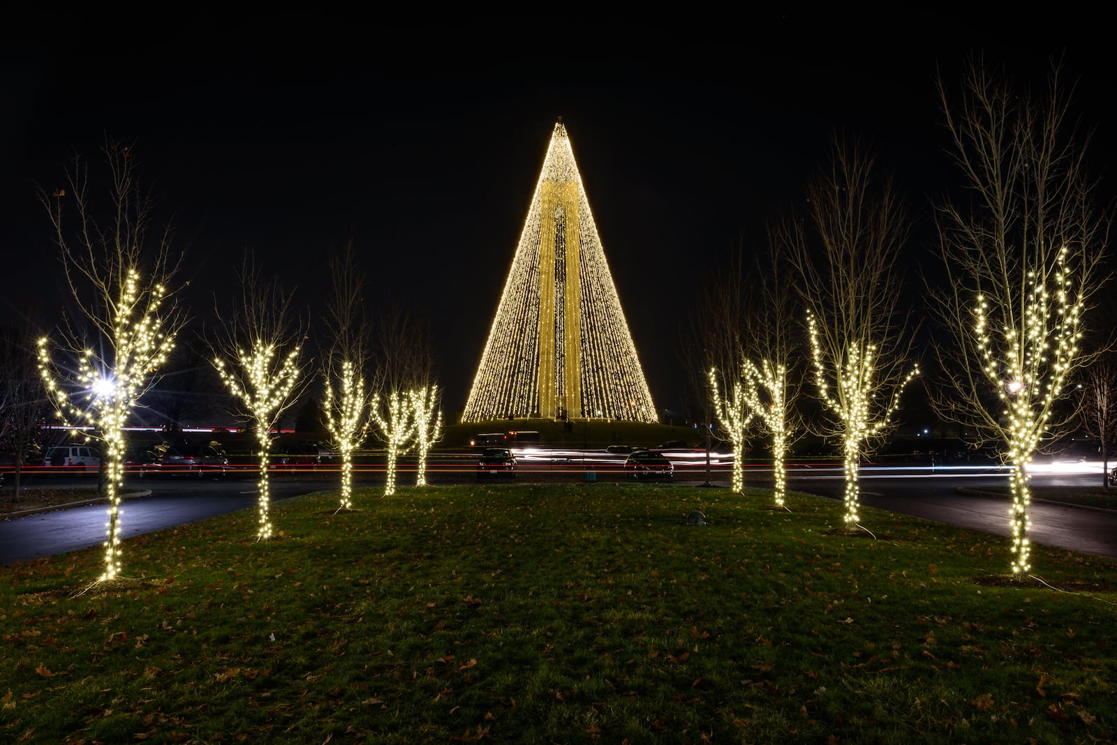 Deeds Carillon is now transformed into the Carillon Tree of Light during the holiday season. The breathtaking Tree of Light — an unmistakable symbol of Christmas in the Miami Valley — signals the return of Carillon Historical Park’s month-long holiday celebration: A Carillon Christmas. TOM GILLIAM / CONTRIBUTING PHOTOGRAPHER