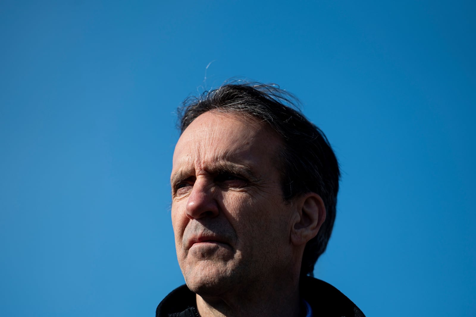 Canada's fentanyl czar Kevin Brosseau looks on during a press conference following a tour of the Canada Border Services Agency Lansdowne port of entry in Lansdowne, Ontario, Wednesday, Feb. 12, 2025. (Spencer Colby/The Canadian Press via AP)