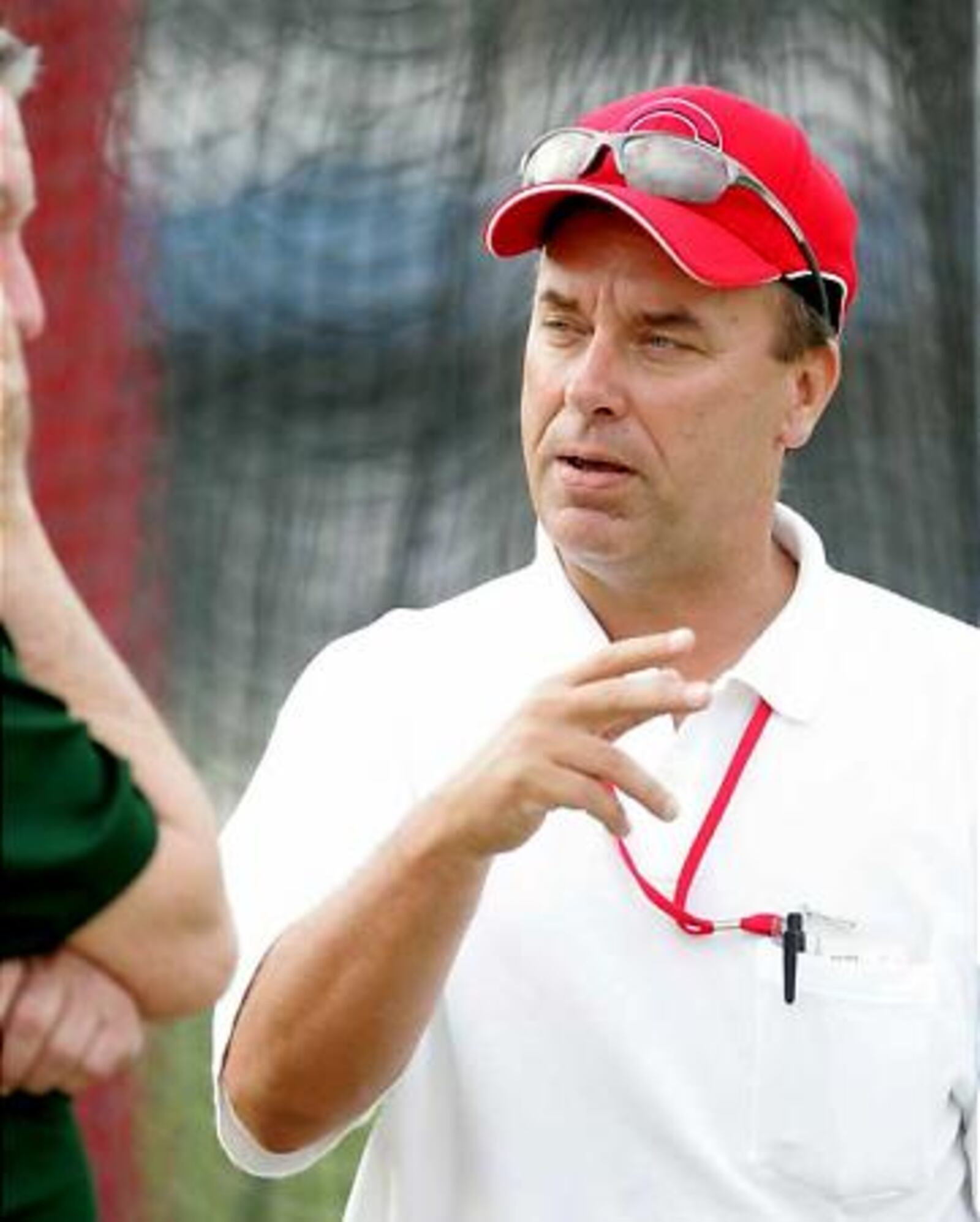 Executive Vice President and General Manager of the Cincinnati Reds, Wayne Krivsky, is present at Ed Smith Stadium, the spring training facility of the Reds.