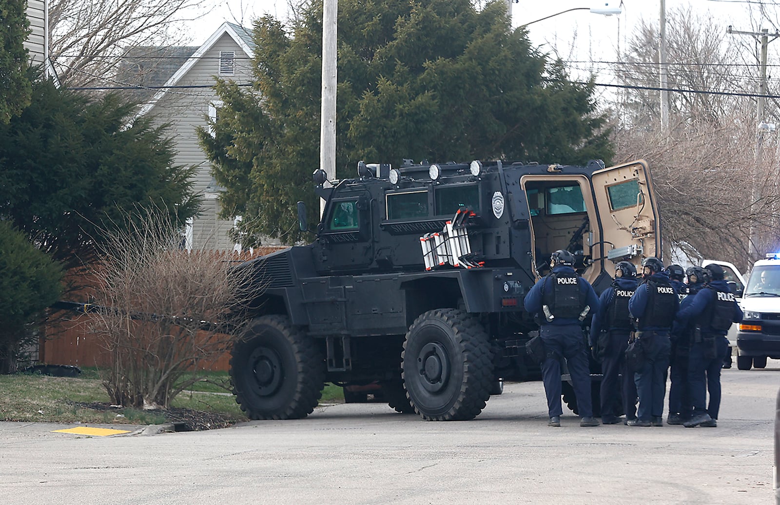 The Springfield Police Division SWAT team was called out to a house at the intersection of West Southern Avenue and Southgate Avenue Wednesday morning, March 8, 2023. BILL LACKEY/STAFF