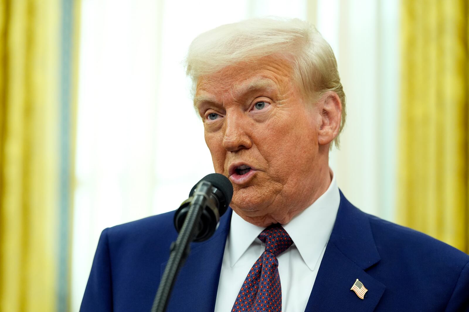 President Donald Trump speaks before Robert F. Kennedy Jr., is sworn in as Health and Human Services Secretary in the Oval Office at the White House, Thursday, Feb. 13, 2025, in Washington. (Photo/Alex Brandon)