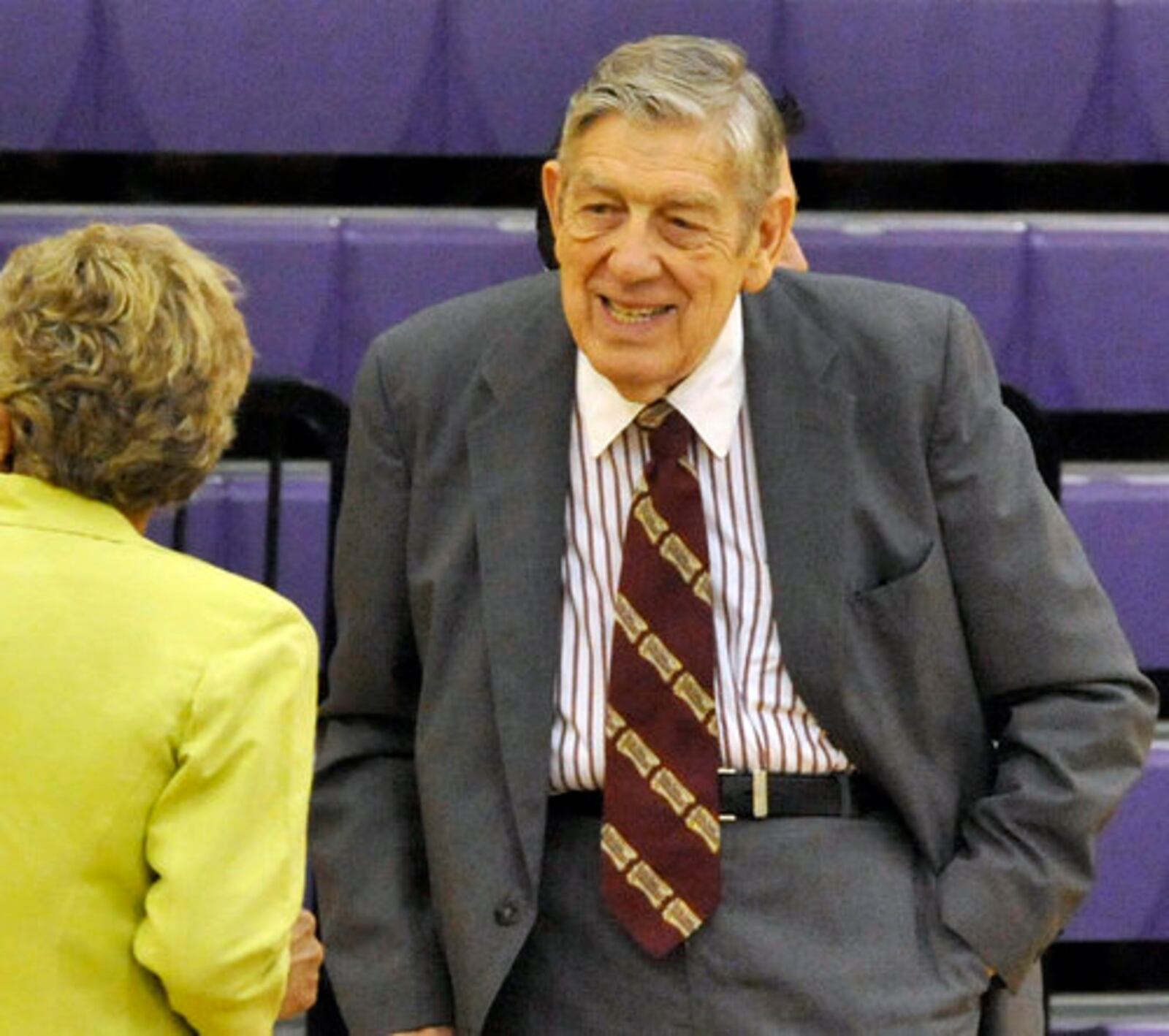 Former Representative Clarence "Bud" Brown was on hand during the William Saxbe memorial service Sunday, Sept. 5 at Mechanicsburg High School.