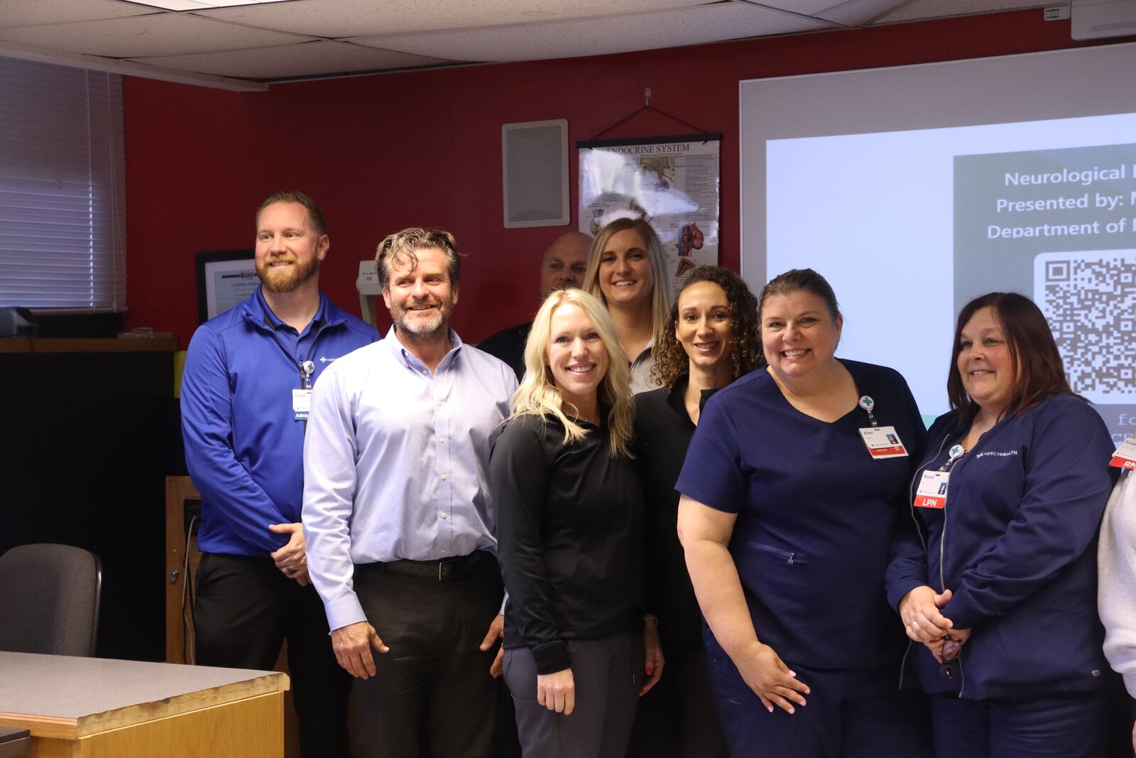 Mercy Health - Springfield staff pose for a photo at a stroke intervention training event at the Springfield Fire Rescue Division Station 1 on Wednesday, May 10, 2023.