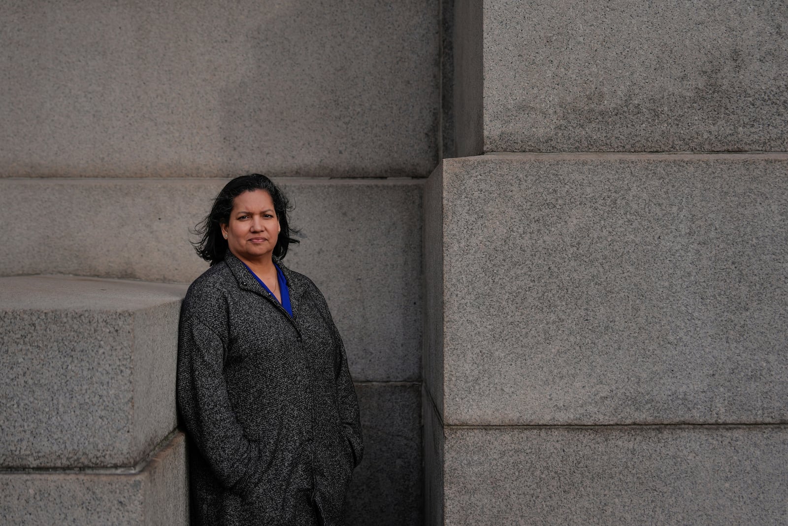 Karen Ortiz, an administrative judge at the Equal Employment Opportunity Commission, poses for photos, Wednesday, Feb. 26, 2025, in New York. (AP Photo/Julia Demaree Nikhinson)