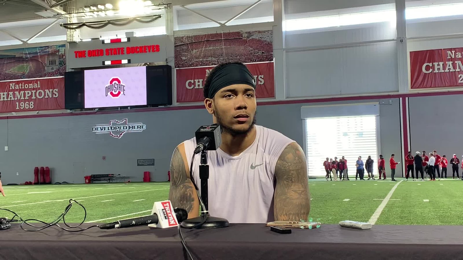 Alter High School product C.J. Hicks addresses the media on Thursday in Columbus. Marcus Hartman/STAFF