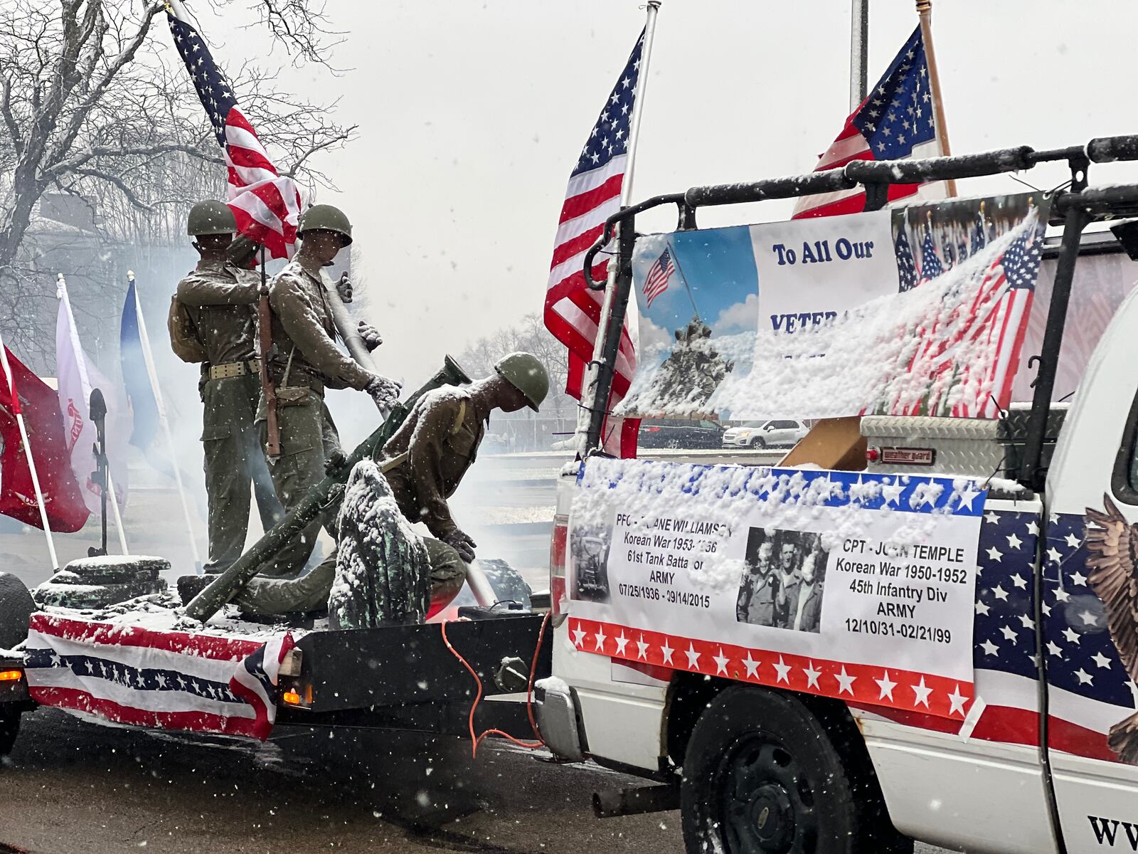 A float in Saturday's Veterans Day parade on the Dayton VA Medical Center's campus. AIMEE HANCOCK/STAFF