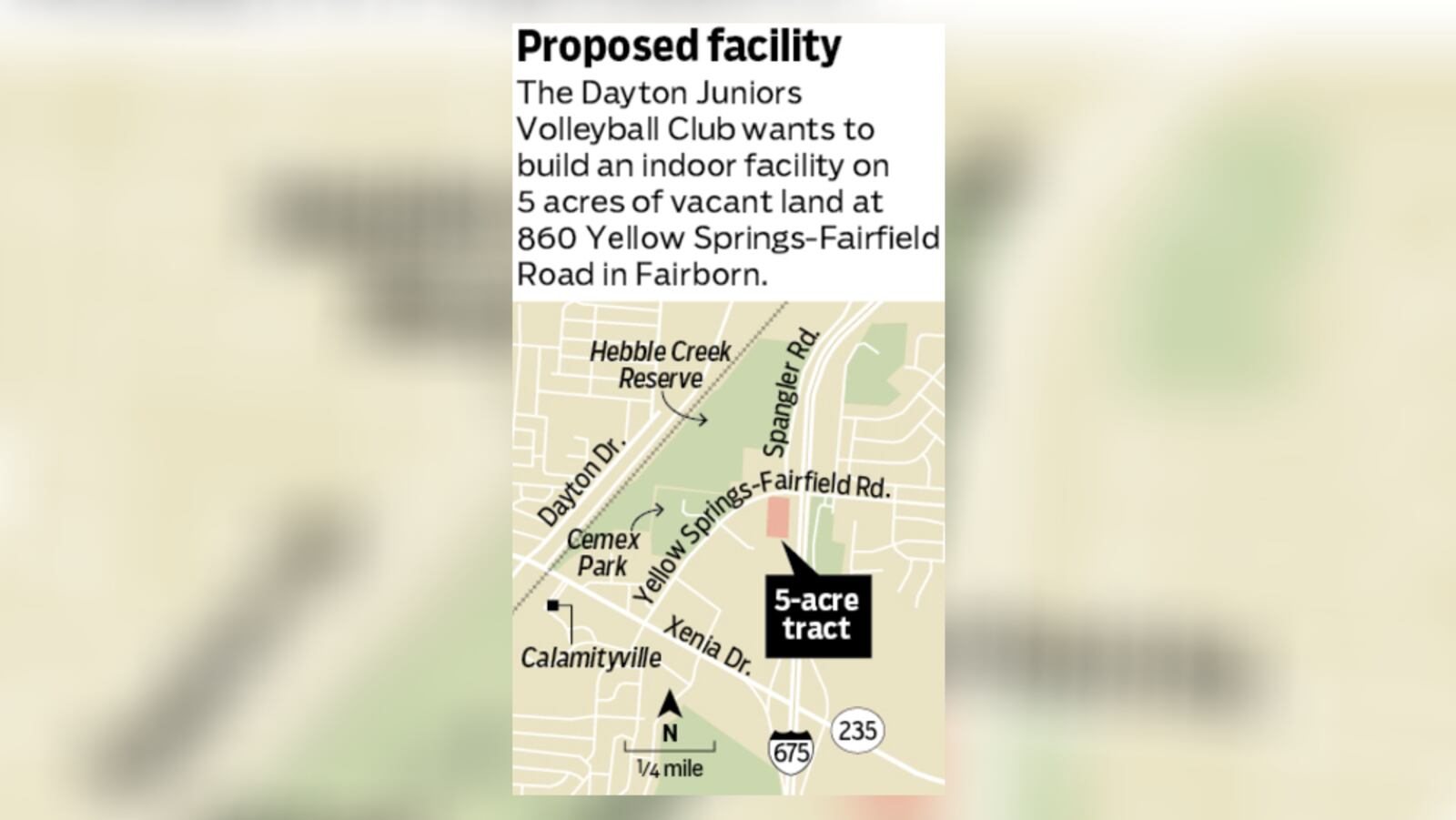 The Dayton Juniors Volleyball Club wants to build an indoor facility near I-675. FILE