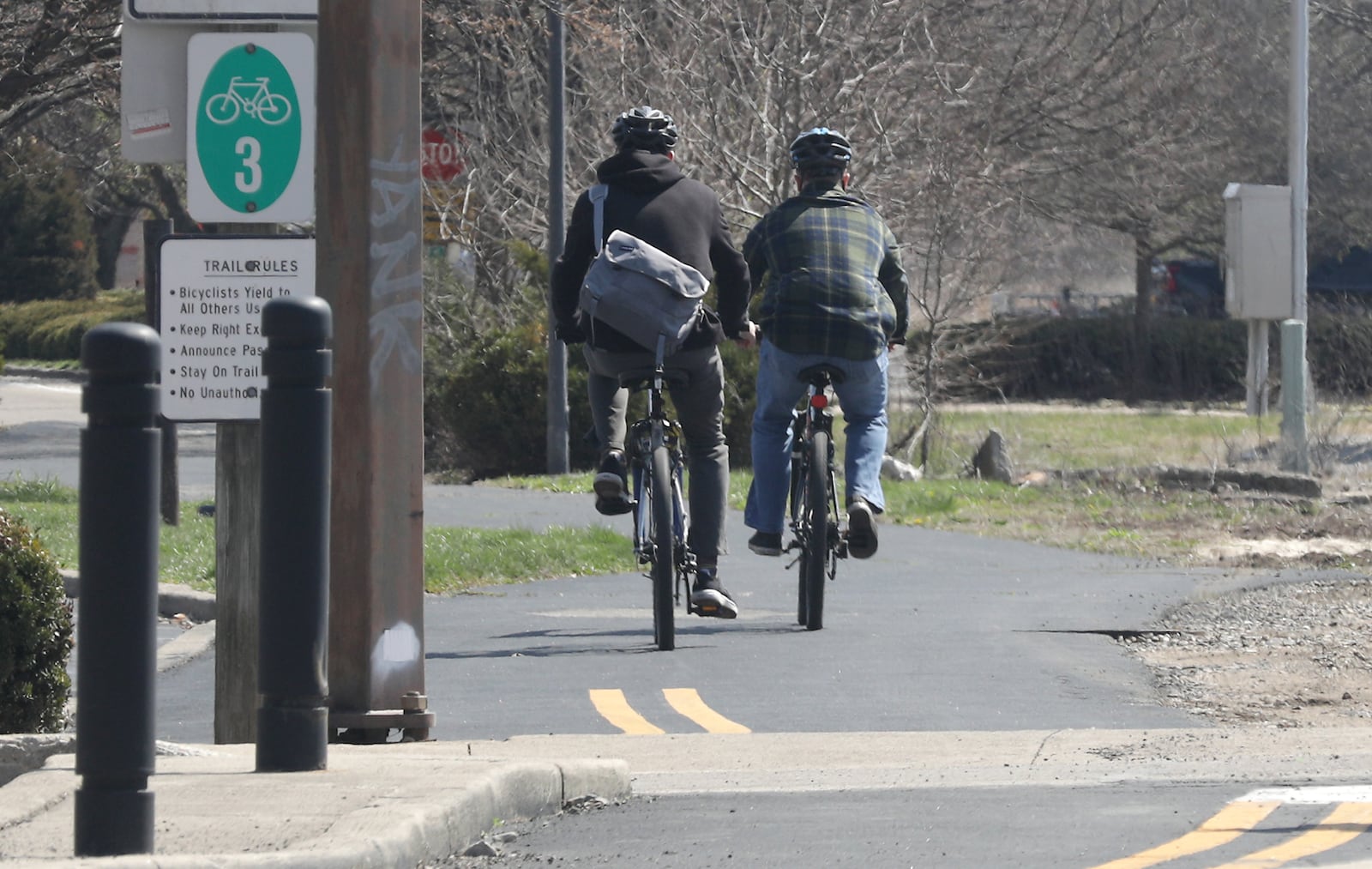 The City of Springfield plans to build a bicycle hub with restrooms along the Simon Kenton Bike Trail by the Clark County Heritage Center. BILL LACKEY/STAFF