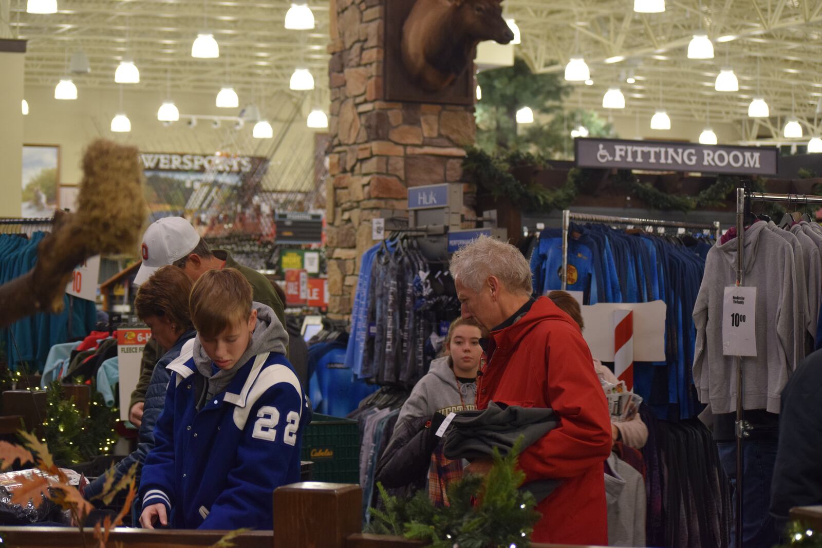 There were hundreds of shoppers at Cabela's Friday morning. But crowds elsewhere weren't very big with many stores opening Thursday.