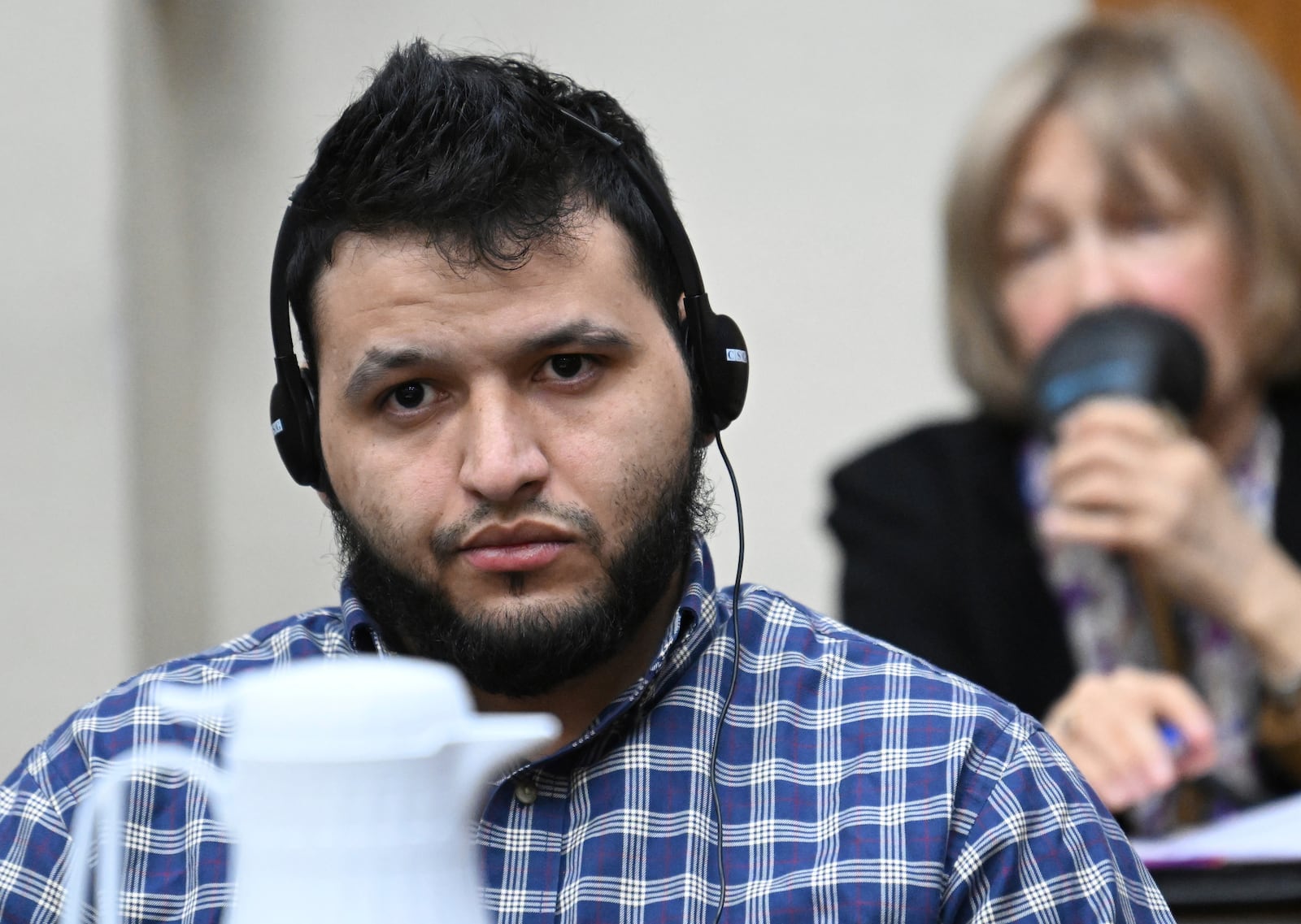 FILE - Jose Ibarra, accused of killing a Georgia nursing student earlier this year, listens through an interpreter during his trial at Athens-Clarke County Superior Court, Nov. 15, 2024, in Athens, Ga. (Hyosub Shin/Atlanta Journal-Constitution via AP, Pool)