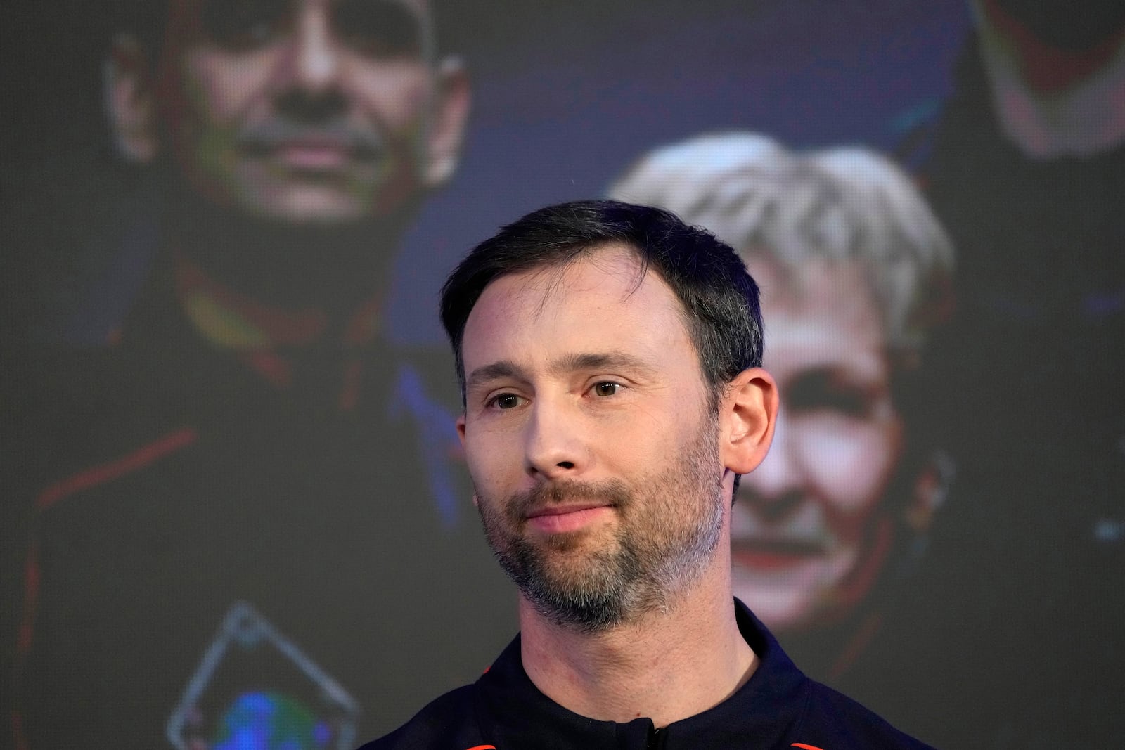 Ax-4 scientific space mission crew member Slawosz Uznanski-Wisniewski of Poland looks on during a media event where they talked about their preparations, at the Copernicus Science Center in Warsaw, Poland, Wednesday, Feb. 5, 2025. (AP Photo/Czarek Sokolowski)