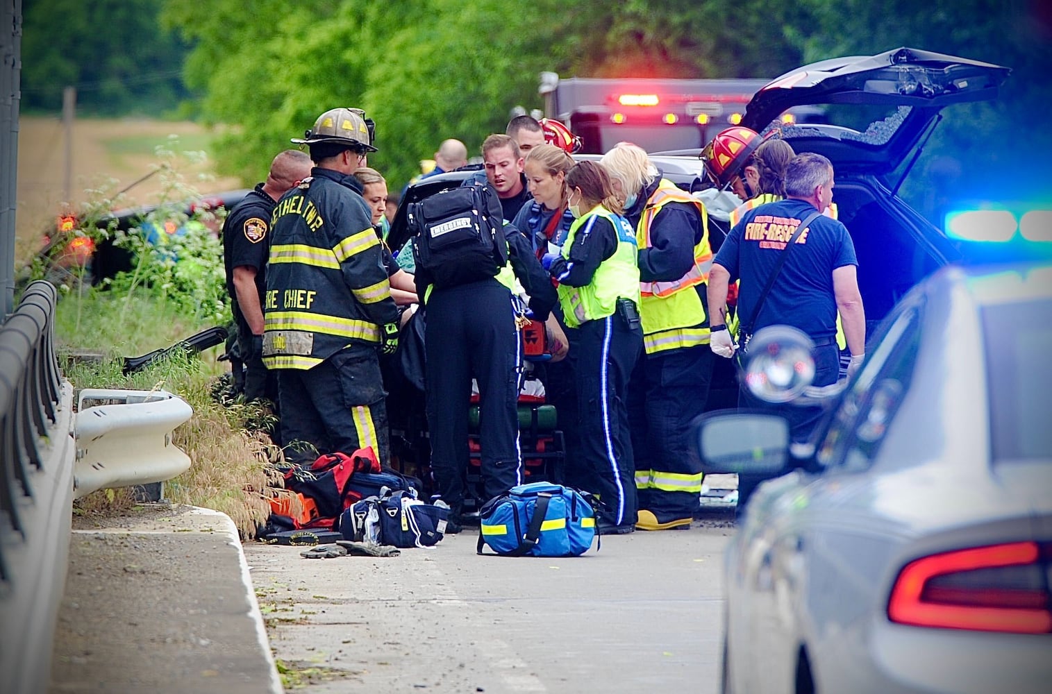 PHOTOS: Head-on crash sends two to hospital in Clark County