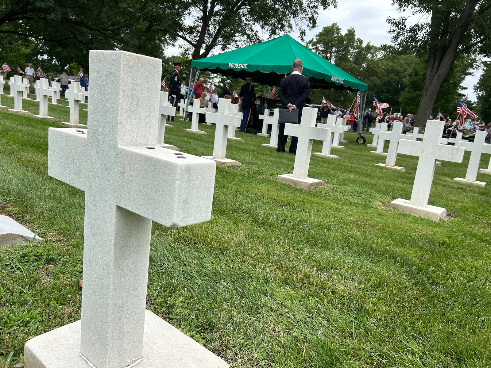 Lt. Dan Corson, who was killed 82 years ago during World War II, was buried Wednesday at Woodside Cemetery near other WWII veterans. RICK McCRABB/CONTRIBUTOR