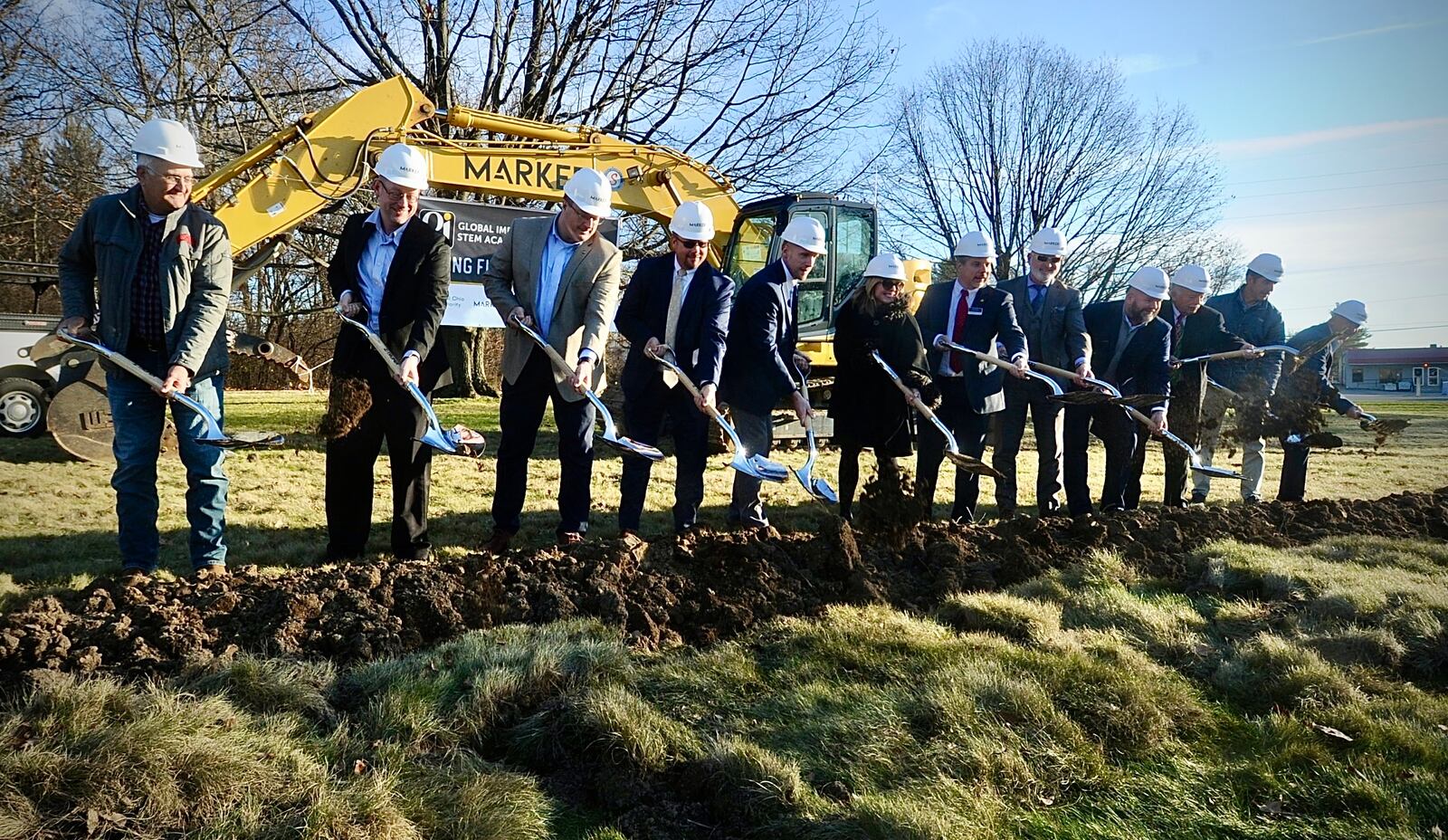 The Global Impact STEM Academy held its groundbreaking Thursday, December 14, 2023 for the new “Upper Academy” facility on Clark State College’s campus. MARSHALL GORBY\STAFF