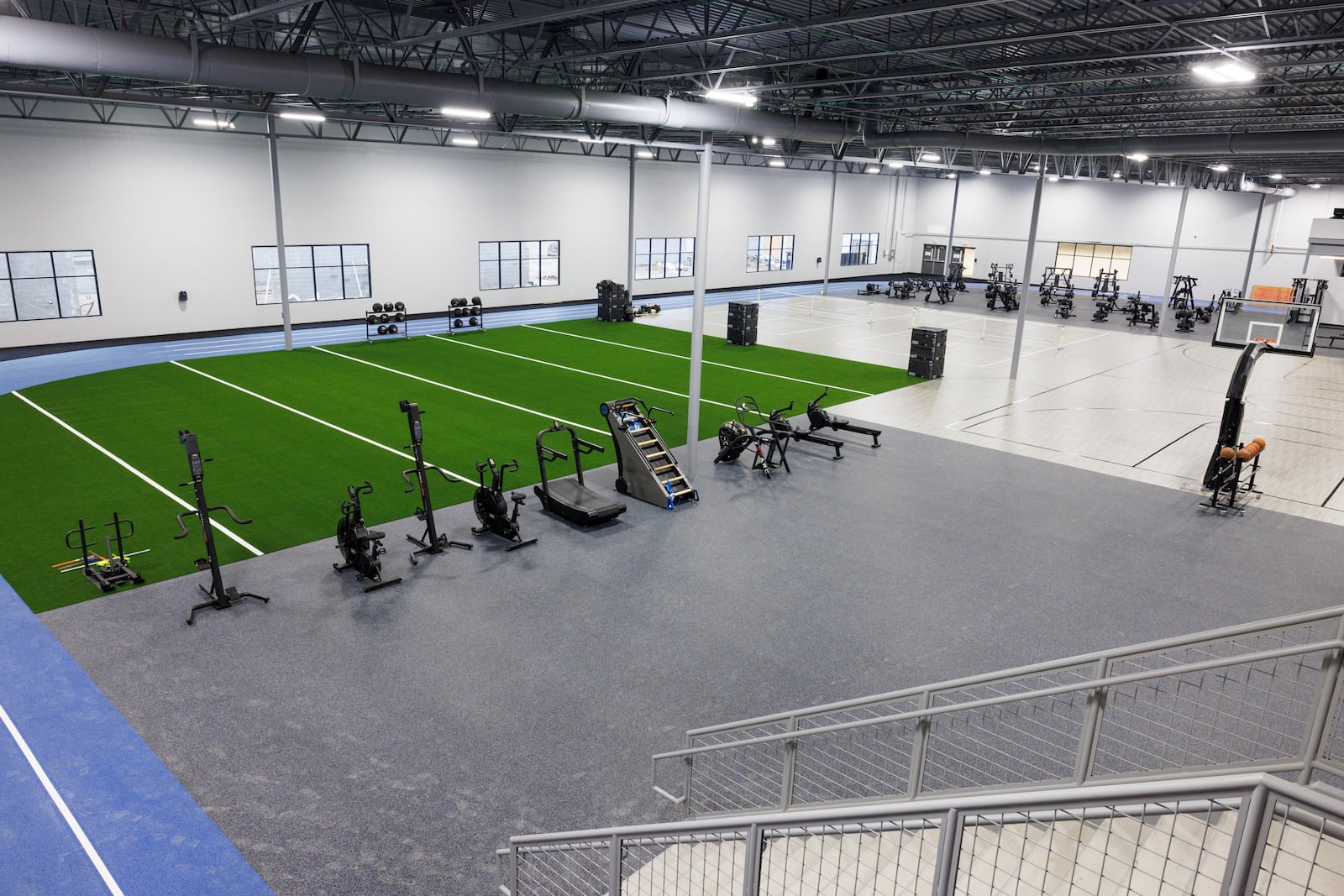 The fitness center at Spooky Nook Sports Champion Mill opens Tuesday, Nov. 1, 2022. The 65,000 sq. ft. fitness space includes free weights, cardio equipment, indoor track, pickelball and basketball courts, group fitness classes and more. NICK GRAHAM/STAFF