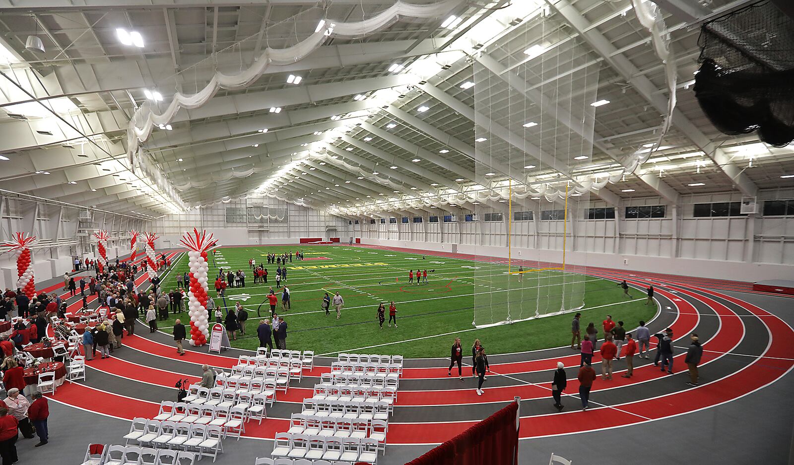 Wittenberg University held a grand opening ceremony and open house for its new Health, Wellness & Athletic Complex called "The Steemer" Friday evening. The new $40 million facility features an indoor athletic field, running track and strength training center. BILL LACKEY/STAFF