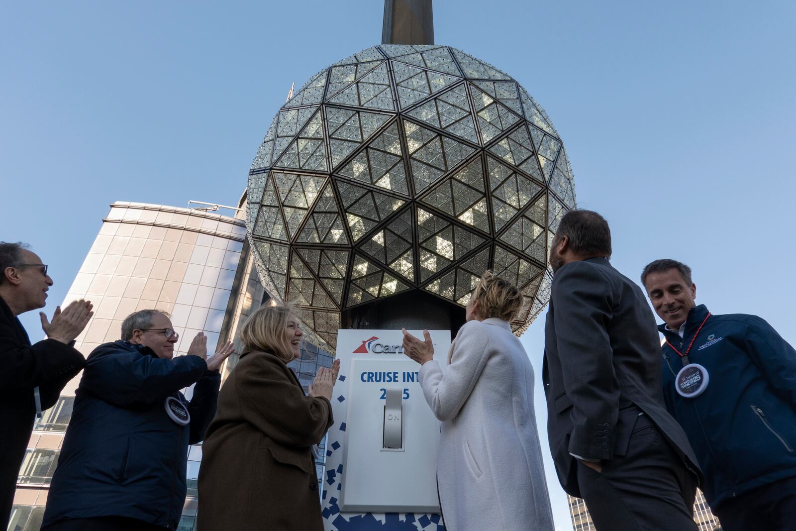 New Year's Eve preparations are underway in Times Square in New York, Monday, Dec. 30, 2024. (AP Photo/Ted Shaffrey)