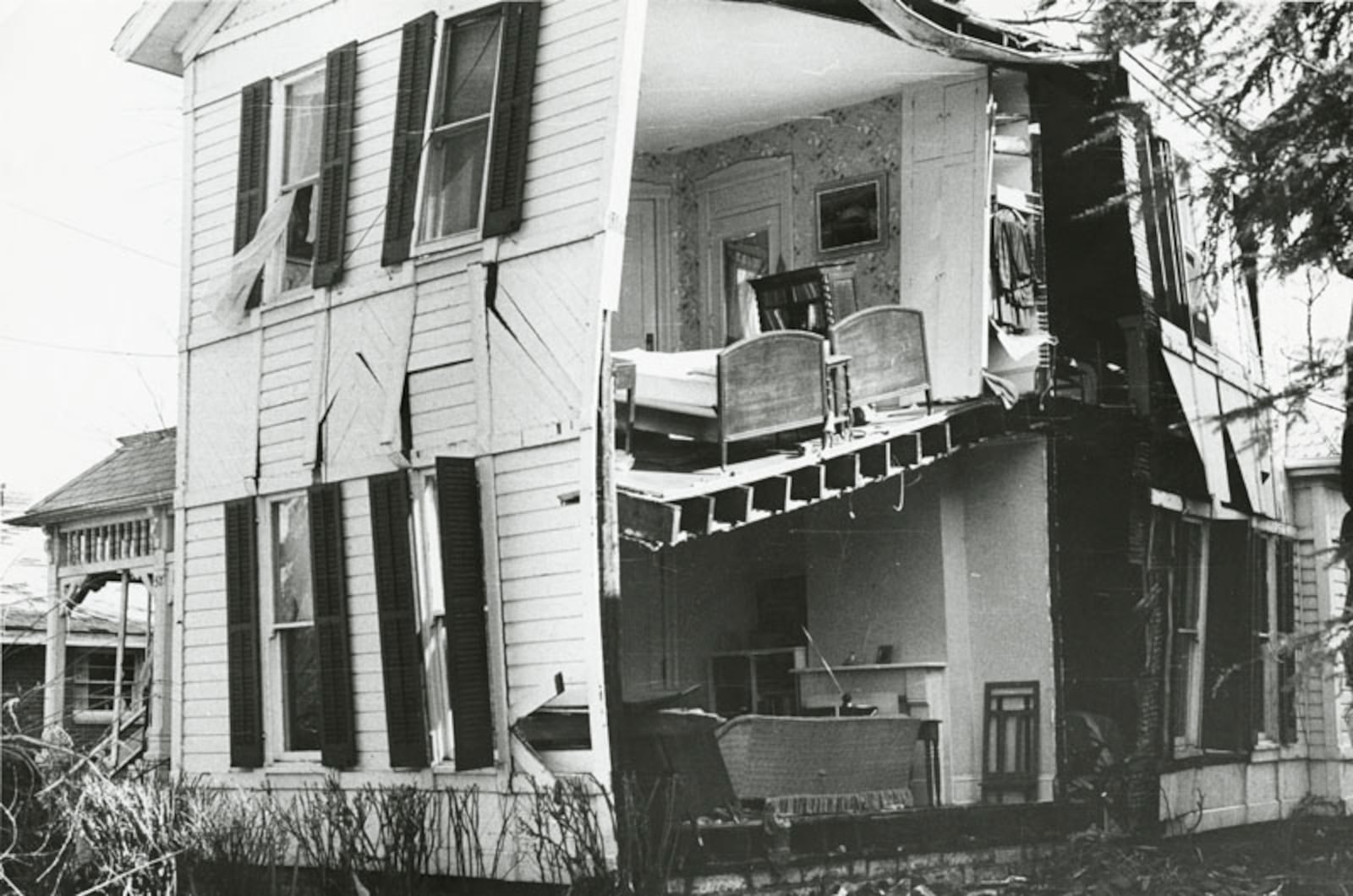 On April 3, 1974 an F-5 tornado tore through the heart of Xenia, killing 33 people and injuring more than 1,300 others. It bulldozed a path more than a half-mile wide, destroying or damaging more than 1,400 buildings, including 1,200 homes, dozens of businesses, 10 churches, and several schools. By the time it lifted into the sky near Cedarville, it left behind more than $100 million of damage in Greene County. DAYTON DAILY NEWS ARCHIVE