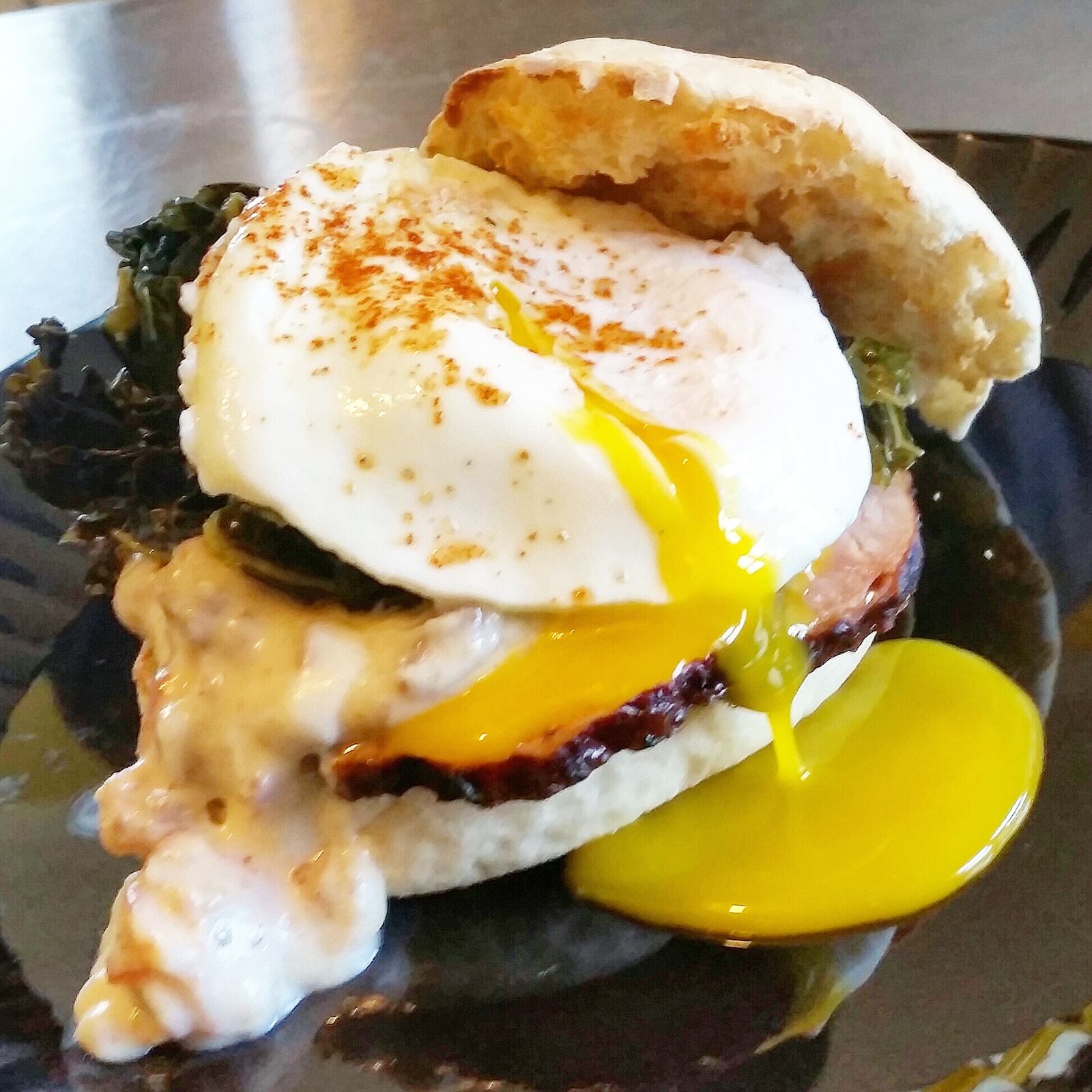 The Pa's Pork  food truck is competing in the Thomas’ Breakfast Battle with its “The Smokestack."  The breakfast sandwich will be served on Pa's Pork's truck every week it is in the competition.