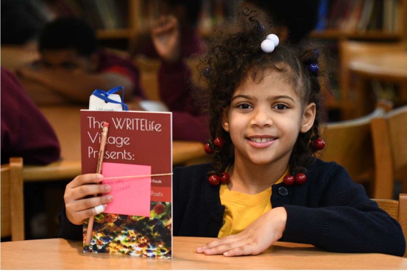 The community donated nearly $1,000 to help WRITElife Village print  books containing the work of 63 students that took part in its workshops during a Dayton Leadership Academies after-school program. Several students contributed to multiple books, including “After the Tornado: Rainbow Poetry and Fresh Apples.”