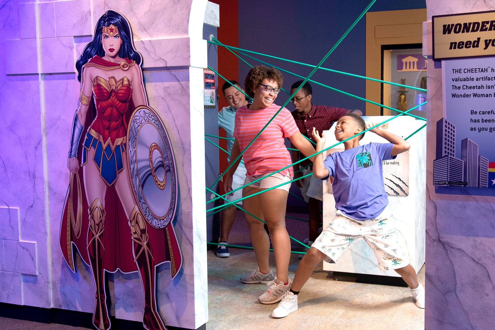 DC SUPER HEROES: Discover Your Superpowers, an exhibition featuring the iconic characters of comics, film and graphic novels, will open at COSI Feb. 8 and run through May 25. Photo: Jennifer Dummett for The Children's Museum