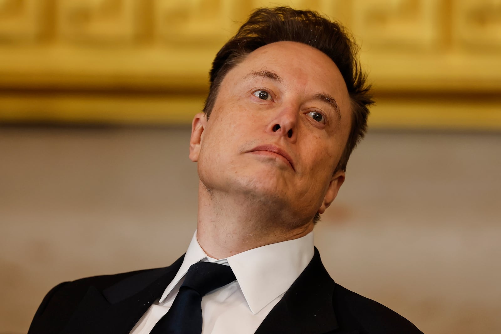 Elon Musk arrives before the 60th Presidential Inauguration in the Rotunda of the U.S. Capitol in Washington, Monday, Jan. 20, 2025. (Chip Somodevilla/Pool Photo via AP)