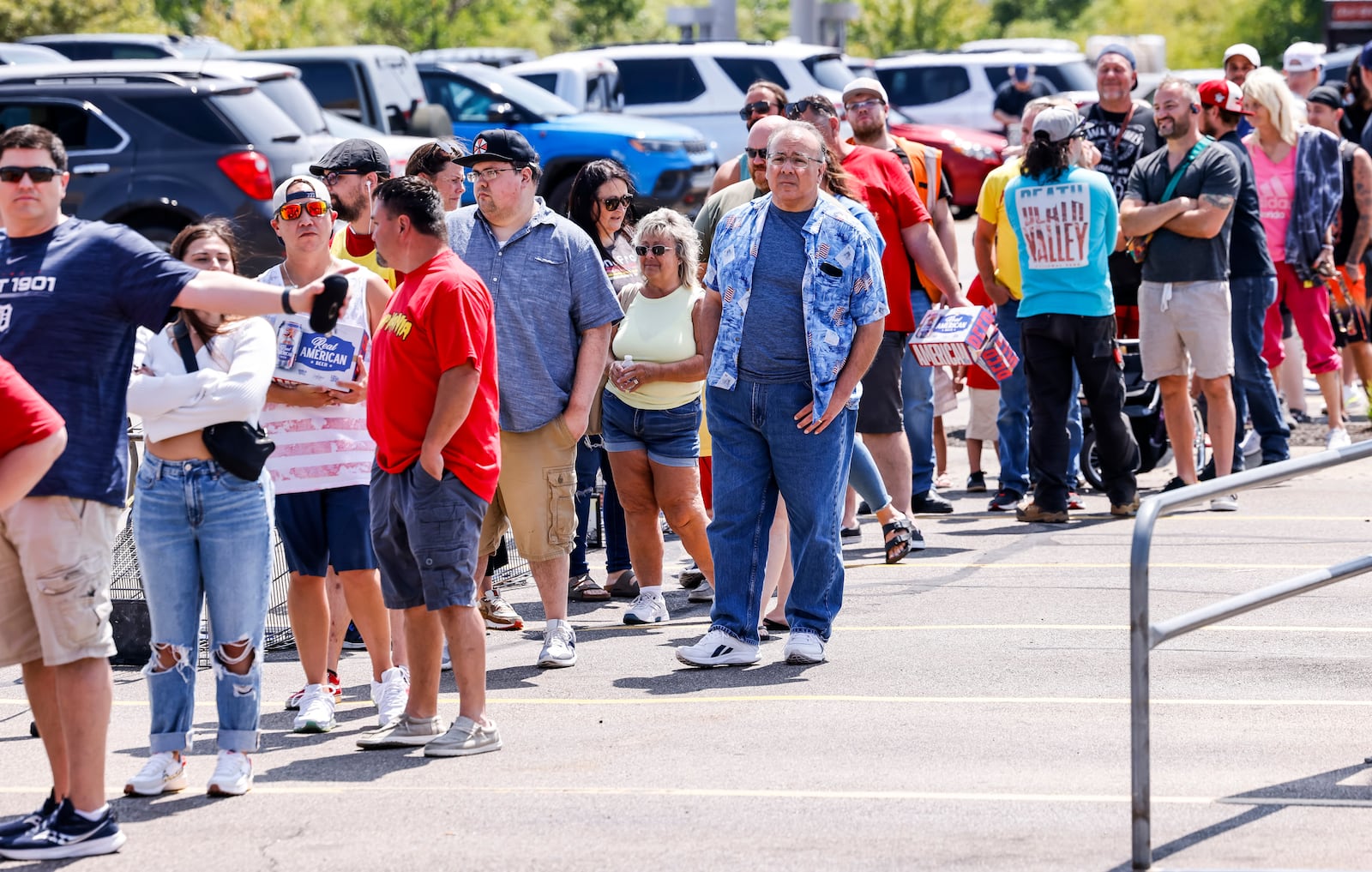 Hundreds of Hulkamaniacs lined up to meet Hulk Hogan who was in town promoting his Real American Beer Thursday, Aug. 22, 2024 at Kroger on Yankee Road in Liberty Township. NICK GRAHAM/STAFF